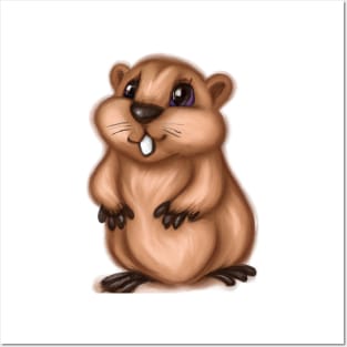 Cute Gopher Drawing Posters and Art